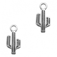 Colgantes metálicos DQ cactus Plata vieja (sin níquel)
