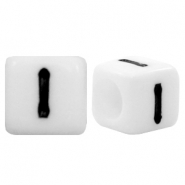 Abalorios alfabeto acrílico letra I blanco