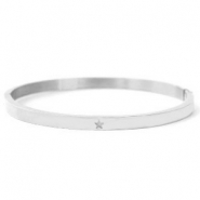 Pulseras Acero Inox con estrella Plateado
