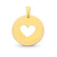 Colgantes Acero Inox 12mm heart Mix&Match Oro