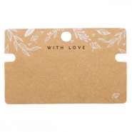 Tarjetas para joyer&iacute;a 'with love' Floral Marr&oacute;n claro