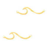 Colgantes Acero Inox entrepieza ola Dorado