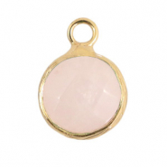 Colgantes de piedras naturales 10mm Rosa frío-dorado
