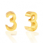 Abalorios Acero Inox número 3 Dorado