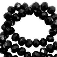 Abalorios faceteados disco 8x6 mm Negro azabache-revestimiento pearl shine