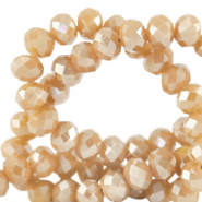 Abalorios faceteados disco 3x2mm Oro sombra de ópalo-revestimiento ámbar pearl shine