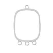 Colgantes metálicos DQ entrepieza con 3 ojos Plata vieja (sin níquel)