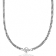 Cadenas Acero Inox eslabón corazón Plateado