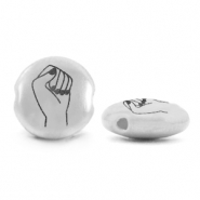 Abalorios metálicos DQ puño Plata vieja (sin níquel)