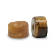 Piedras naturales Ojo de tigre disco 4x2mm Marr&oacute;n topacio