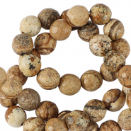 Piedras naturales Jaspe D&aacute;lmata 4mm faceteados Marr&oacute;n bronce bronceado