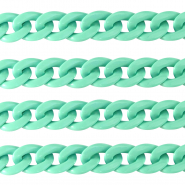 Cadena acr&iacute;lico 18mm brillante Verde turquesa