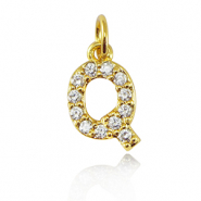 Metal TQ latón colgantes letra Q Dorado