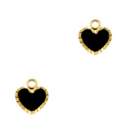 Colgantes Acero Inox corazón Dorado-negro