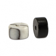 Piedras naturales Jaspe disco 4x2mm Negro-blanco