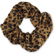 Coletero para el pelo estampado leopardo Marrón tan-negro