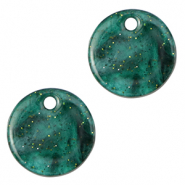 Colgantes de resina glitter 12mm Multicolor Verde
