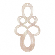 Colgantes de resina barroc glitter Rosa hortensia