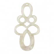 Colgantes de resina barroc glitter Blanco cashmere