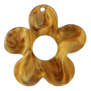 Colgantes de resina flor Naranja cosechar-marrón