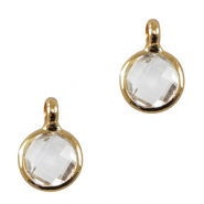 Colgantes de cristal 7mm Cristal-dorado