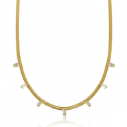 Cadenas Acero Inox serpiente cristal Dorado-cristal