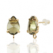 Pendientes de Cristal con anilla gota Marrón-dorado