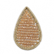 Colgantes tejido con abalorios faceteados gota Rosa cremoso