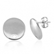 Fornituras Acero Inox pendientes con anilla 13mm Plateado