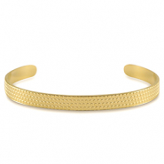 Pulseras Acero Inox bangle puntos Dorado