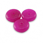 Piedras naturales M&aacute;rmol y Calcita rondeles 6mm Rosa magenta