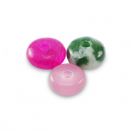 Piedras naturales mix rondeles 4mm Multicolor rosa verde