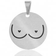 Colgantes Acero Inox senos Plateado