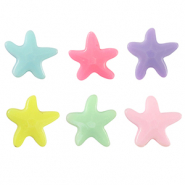 Abalorios con look acrílico estrella Multicolor pastel