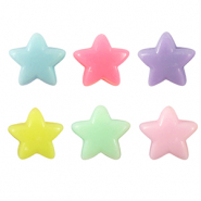 Abalorios con look acrílico estrella Multicolor pastel