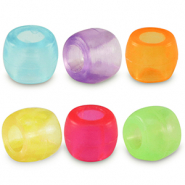 Abalorios acrílicos rondeles 8mm Multicolor transparente