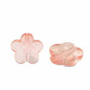 Abalorios acrílicos flor Rosa salmón transparente