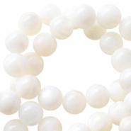 Abalorios concha redonda 3mm blanco-pearl shine