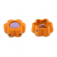 Abalorios Tile flor Naranja-p&uacute;rpura paisley