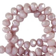 Abalorios faceteados disco 3x2mm Rosa ceniza delicado-revestimiento pearl shine