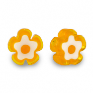 Abalorios Millefiori flor Naranja