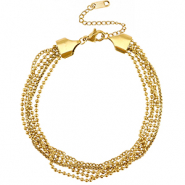 Pulseras tobillera Acero Inox múltiple capas Dorado