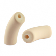 Abalorios acr&iuml;licos tubo mate Beige albaricoque