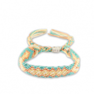Pulsera tobillera Trendy Turquesa menta-melocotón
