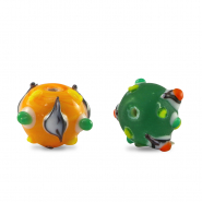 Abalorios de cristal pintados a mano lunares Multicolor