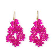 Pendientes faceteados gota Dorado-rosa neón