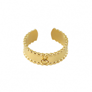 Anillos Acero Inox con anilla Dorado