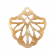 Colgantes de resina Marr&oacute;n arena