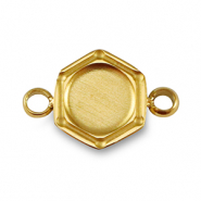 Colgante Piedra de Nacimiento con engaste de acero inoxidable para SS16 base plana Dorado