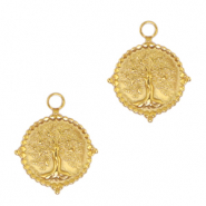 Colgantes Acero Inox &aacute;rbol de la vida Dorado